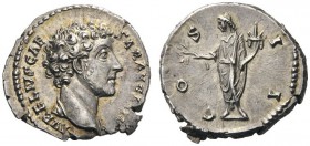  ROMAN AND BYZANTINE COINS   Marcus Aurelius, as Caesar, 139-161. Denarius (Silver, 19mm, 3.29g 12), Rome, struck under Antoninus Pius, 145-147. AVREL...