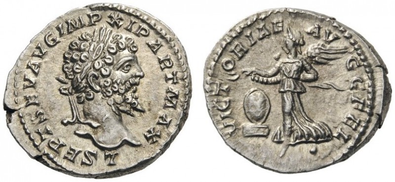  ROMAN AND BYZANTINE COINS   Septimius Severus, 193-211. Denarius (Silver, 17mm,...