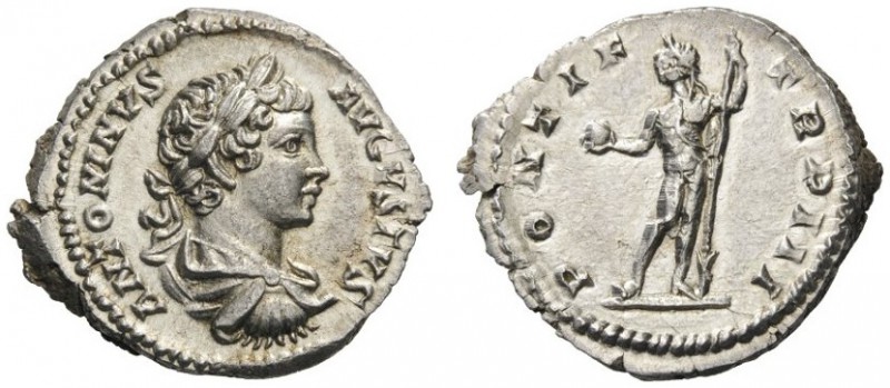  ROMAN AND BYZANTINE COINS   Caracalla, 198-217. Denarius (Silver, 20mm, 3.22g 6...