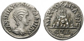  ROMAN AND BYZANTINE COINS   Caesarea, Cappadocia. Tranquillina, wife of Gordian III, 241-244. Drachm (Silver, 18mm, 3.35g 2), year 4 = 241 (regnal ye...