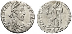  ROMAN AND BYZANTINE COINS   Eugenius, 392-394. Siliqua (Silver, 17mm, 1.55g 6), Trier. D N EVGENIVS P F AVG Diademed, draped and cuirassed bust of Eu...