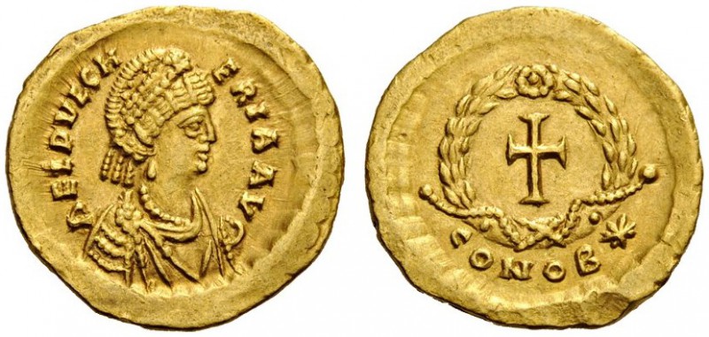  ROMAN AND BYZANTINE COINS   Aelia Pulcheria, Augusta, 414-453. Tremissis (Gold,...