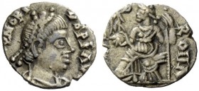 MIGRATION OF THE GERMAN TRIBES THE VANDALS 
 Pseudo-imperial coinage. In the name of Honorius, 393-423 . Siliqua, Carthage circa 440-490, AR 1.42 g. ...