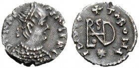 THE OSTROGOTHS 
 Theoderic, 493-526 
 Pseudo-Imperial Coinage. In the name of Anastasius, 491-518 . Quarter siliqua, Sirmium 493-526, AR 0.83 g. DN ...