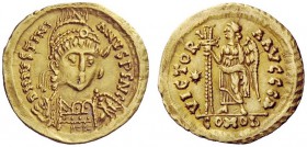 THE OSTROGOTHS 
 Athalaric, 526-534 
 Pseudo-Imperial Coinage. In the name of Justinian I, 527-565 . Solidus, Roma circa 527-530, AV 4.40 g. DN IVST...