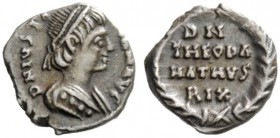 THE OSTROGOTHS 
 Theodahad, 534-536 
 Pseudo-Imperial Coinage. In the name of Justinian I, 527-565. Quarter siliqua, Roma 534-536, AR 0.72 g. DN IVS...
