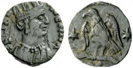 THE OSTROGOTHS 
 Municipal Coinage of Ravenna, 536-553 
 Decanummium, Ravenna 536-554, Æ 2.88 g. FELIX R – AVENNA Mural-crowned and draped bust r., ...