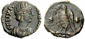 THE OSTROGOTHS 
 Municipal Coinage of Ravenna, 536-553 
 Decanummium, Ravenna 536-554, Æ 2.45 g. FELIX R – AVENNA Mural-crowned and draped bust r. R...