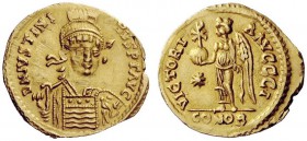 THE OSTROGOTHS 
 Witigis, 536-540 
 Pseudo-Imperial Coinage. In the name of Justinian I, 527-565. Solidus, Ravenna 536-540, AV 4.30 g. DN IVSTINI – ...
