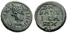 THE OSTROGOTHS 
 Baduila, 541-552 
 Pseudo-Imperial Coinage. In the name of Anastasius, 491-518 . Decanummium, Ticinum 541-552, Æ 2.76 g. FELIX TI –...