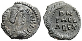 THE OSTROGOTHS 
 Theia, 552-553 
 Pseudo-Imperial Coinage. In the name of Anastasius, 491-518 . Half siliqua, Ticinum 552, AR 1.23 g. DN ANAST – SIV...