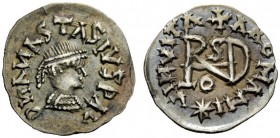 THE GEPIDS 
 Pseudo-Imperial Coinage. In the name of Anastasius, 491-518 . Quarter siliqua, Sirmium 493-526, AR 0.95 g. DN ANASTASIVS P AV Pearl-diad...
