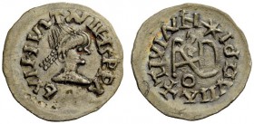 THE GEPIDS 
 Pseudo-Imperial Coinage. In the name of Justin, 518-526 . Quarter siliqua, Sirmium 518-526, AR 0.79 g. bV IMVSTNINSPPA Pearl-diademed, d...