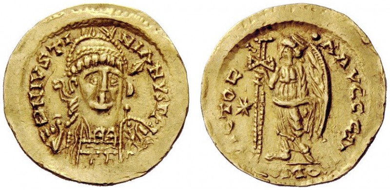 THE FRANKS 
 Theodebert I, 534 – 548 
 Pseudo-Imperial Coinage. In the name of...