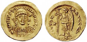 THE FRANKS 
 Theodebert I, 534 – 548 
 Pseudo-Imperial Coinage. In the name of Justinian I, 527-565 . Solidus, uncertain mint 527-565, AV 4.42 g. DN...