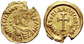 THE LOMBARDS 
 Tuscany 
 Pseudo-Imperial Coinage . In the name of Heraclius, 610-641. Tremissis circa 620-700, AV 1.44 g. DN ICCNAIL – S PP AVC Pear...