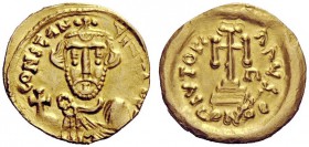 THE LOMBARDS 
 Tuscany 
 Pseudo-Imperial Coinage . In the name of Constans II, 641-668. Solidus, Spoletum (?) mid to late 7th century, AV 4.32 g. CO...