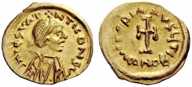THE LOMBARDS 
 Tuscany 
 Pseudo-Imperial Coinage . In the name of Constans II, 641-668. Tremissis mid to late 7th century, AV 1.47 g. (…) VAT – NTIC...