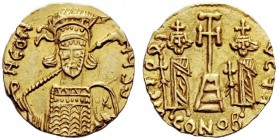 THE LOMBARDS 
 Early Anonymous Coinage 
 The Duchy of Beneventum 
 In the name of Constantine IV, 668-685 . Solidus, Beneventum (?) 662-706, AV 4.3...