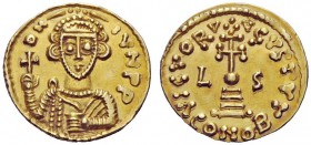 THE LOMBARDS 
 Liutprand, 751-758 
 With the regency of Scauniperga, 751-755. In the name of Justinian II, 685-711, and with types of Anastasius II,...
