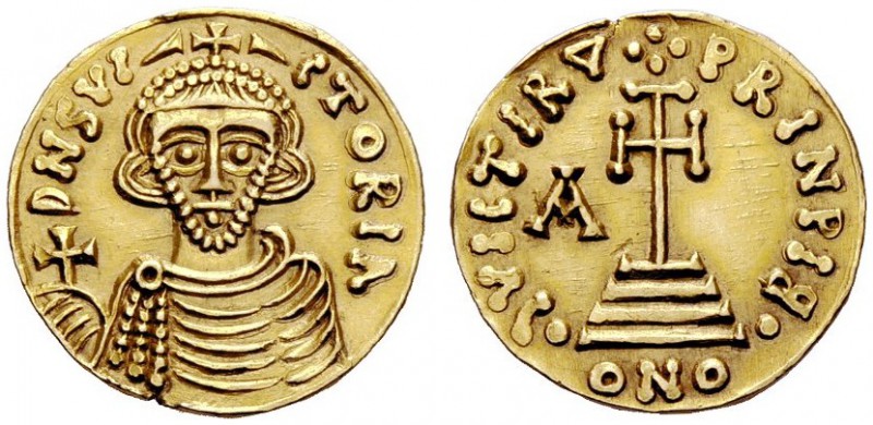 THE LOMBARDS 
 Arichis II, 758-787 
 With the title of Princeps . Solidus 774-...