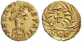 UNATTRIBUTED COINS OF THE GERMAN TRIBES 
 Pseudo-Imperial Coinage. In the name of Zeno, 474-491 . Tremissis, uncertain mint 476-493, AV 1.45 g. DN ZE...