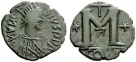 UNATTRIBUTED COINS OF THE GERMAN TRIBES 
 Pseudo-Imperial Coinage. In the name of Anastasius I, 491-518. Follis, uncertain mint mid 5th century, Æ 10...