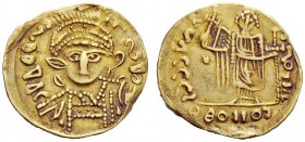 UNATTRIBUTED COINS OF THE GERMAN TRIBES 
 Pseudo-Imperial Coinage. In the name of Justin I, 518-527. Solidus, uncertain mint late 6h-early 7th centur...
