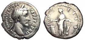Antoninus Pius, 138 - 161 AD, Silver Denarius, Salus