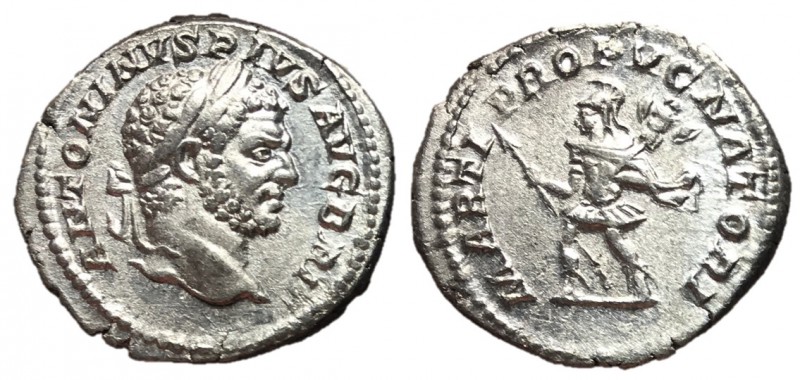 Caracalla, 198 - 217 AD
Silver Denarius, Rome Mint, 20mm, 2.91 grams
Obverse: ...