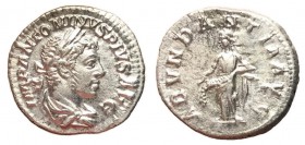 Elagabalus, 218 - 222 AD, Silver Denarius, Abundantia