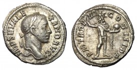 Severus Alexander, 222 - 235 AD, Silver Denarius, Sol
