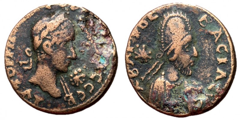 Gordian III with Abgar X, 242 - 244 AD
AE24, Mesopotamia, Edessa Mint, 8.02 gra...