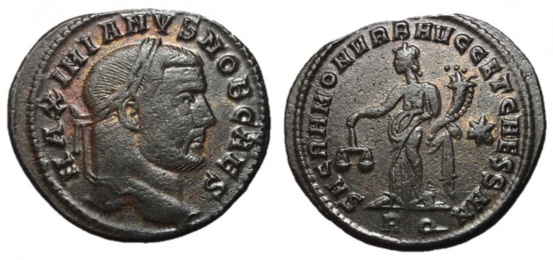 Galerius, as Caesar, 293 - 305 AD
AE Follis, Rome Mint, 30mm, 11.25 grams
Obve...