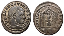 Maxentius, 306 - 312 AD, Follis of Rome, Hexastyle Temple