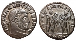 Maxentius, 306 - 312 AD, Follis of Ostia, Castor & Pollux