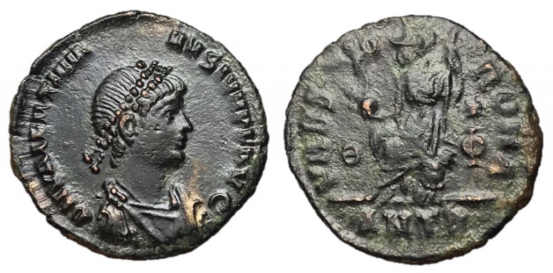 Valentinian II, 375 - 392 AD
AE Follis, Antioch Mint, 19mm, 1.87 grams
Obverse...