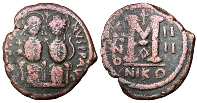Justin II with Sophia, 565 - 578 AD
AE Follis, Nicomedia Mint, 31mm, 13.56 gram...