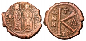 Justin II with Sophia, 565 - 578 AD, Half Follis of Thessalonica