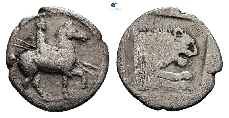 Kings of Macedon. Aigai. Perdikkas II 451-413 BC. 
Tetrobol AR

14 mm, 1,94 g...