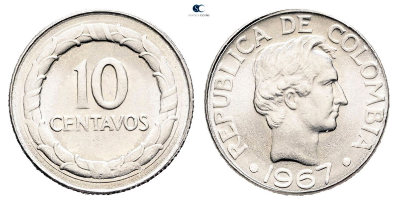 Colombia. AD 1967. 
10 Centavos 1967

 mm, 2,56 g



Mint State