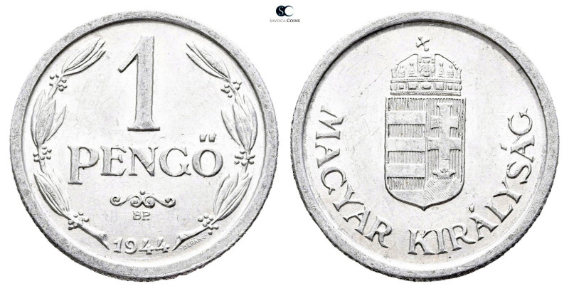 Hungary. AD 1944. 
1 Pengö 1944

 mm, 1,5 g



Uncirculated