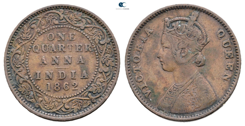 India. AD 1862. 
1/4 Anna 1862

 mm, 6,37 g



Very Fine