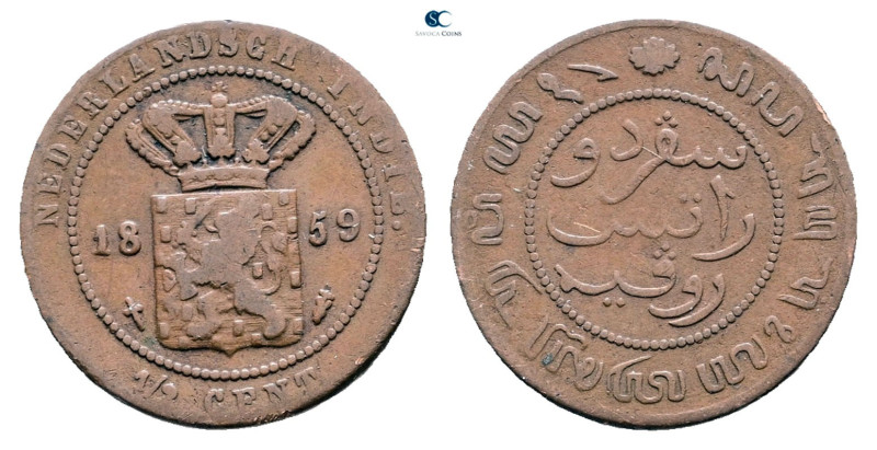 Indonesia (Netherland East Indies). AD 1859. 
1/2 Cent 1859

 mm, 2,20 g

...