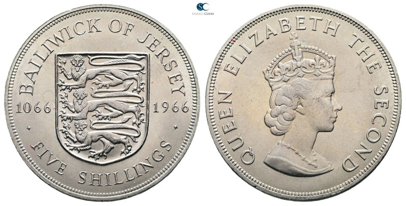 Jersey. AD 1966. 
5 Shillings

 mm, 28,28 g



Mint State