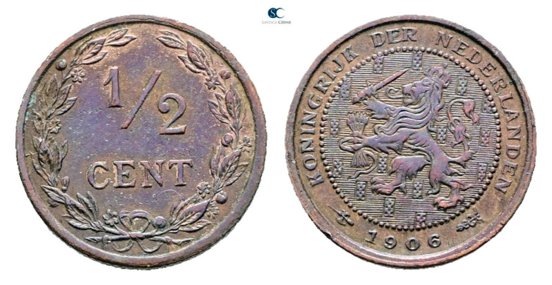 Netherlands. AD 1906. 
1/2 Cent 1906

 mm, 1,30 g



Uncirculated