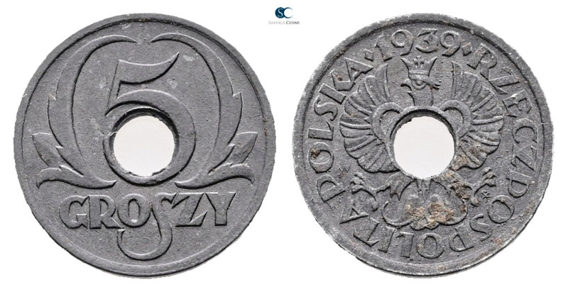 Poland. AD 1939. 
5 Groszy 1939

 mm, 1,6 g



Extremely Fine