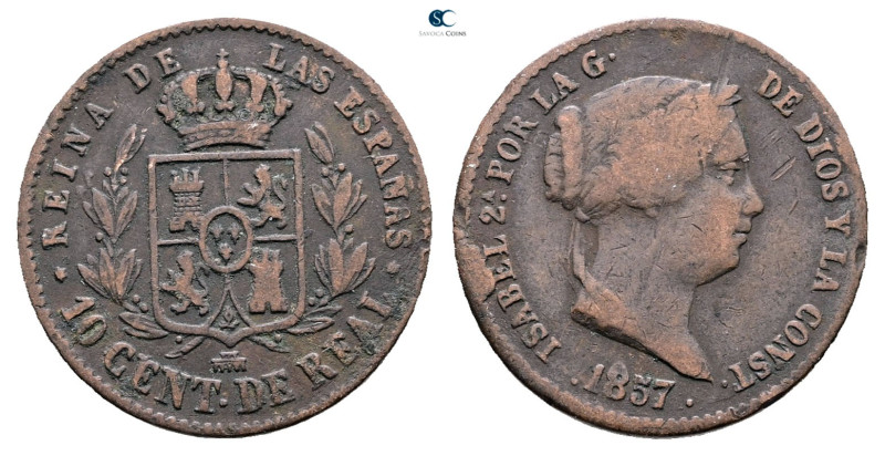 Spain. AD 1857. 
10 Centimos 1857

 mm, 3,78 g



Very Fine