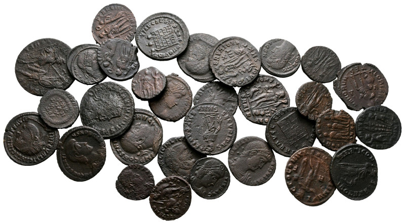 Lot of ca. 30 late roman bronze coins / SOLD AS SEEN, NO RETURN!

Very Fine