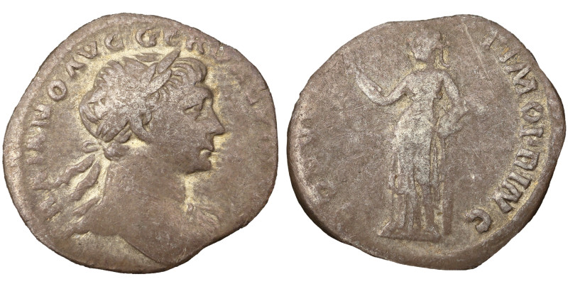 Trajan AR Denarius, 98-117 A.D - 2.6g, 19mm